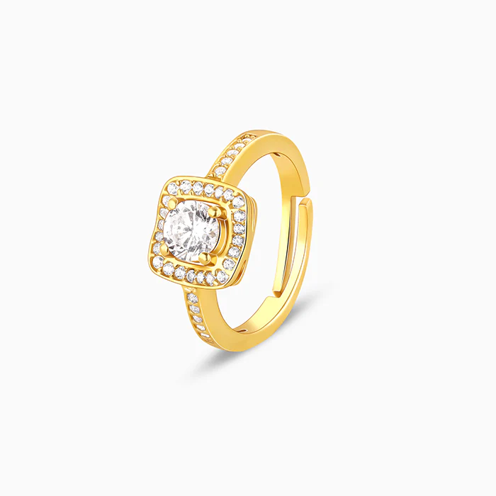 Golden Convex Zircon Ring - Image 4