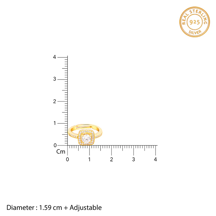 Golden Convex Zircon Ring - Image 5