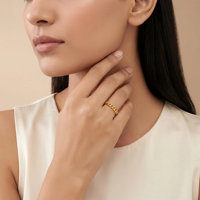 Golden Cuban Ring (Size 12) - Image 3