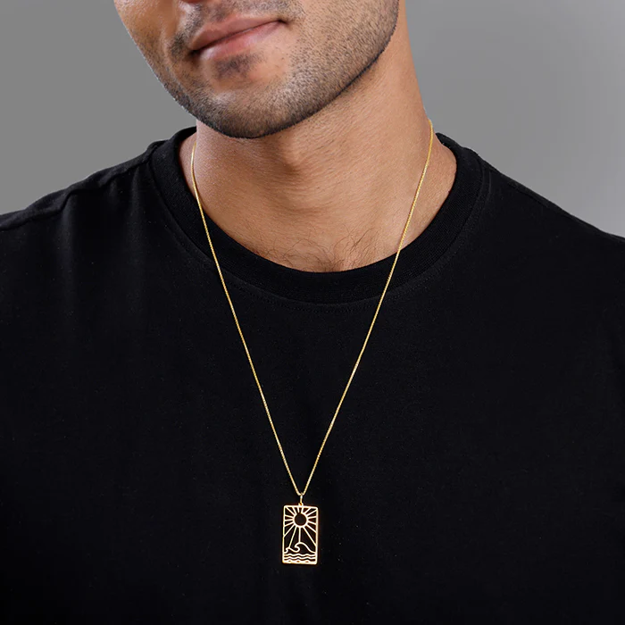 Golden Dawn Pendant With Box Chain For Him - Image 3