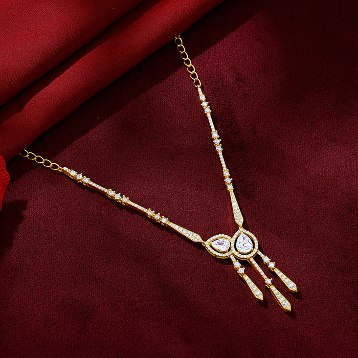 Golden Dazzle Drop Sautoir Necklace - Image 2