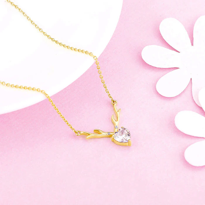 Golden Deer Heart Necklace - Image 2