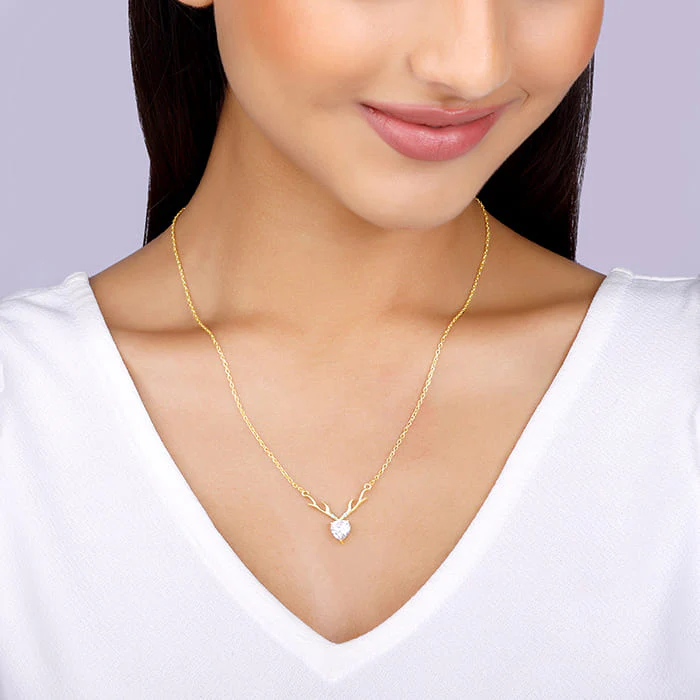 Golden Deer Heart Necklace - Image 3