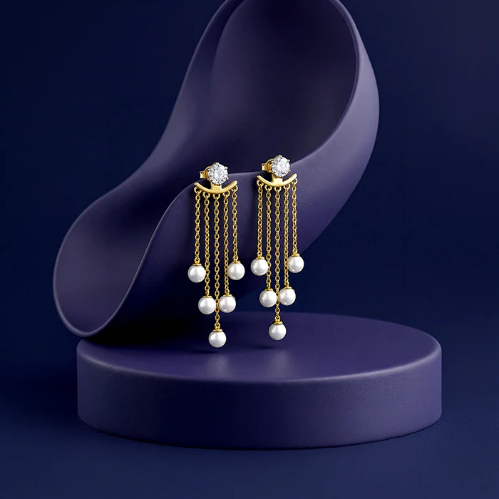 Golden Demi Pearl Ear Jacket - Image 4