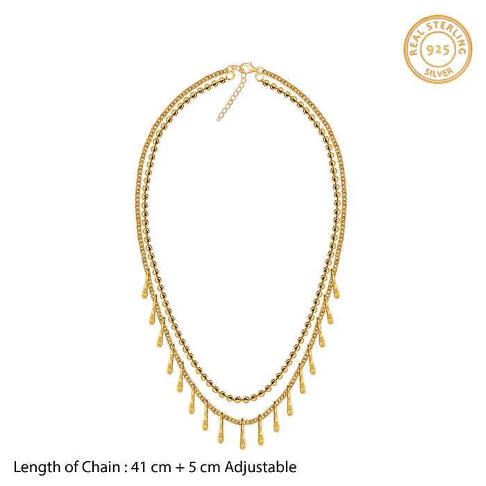 Golden Dual Chain Layered Necklace - Image 4