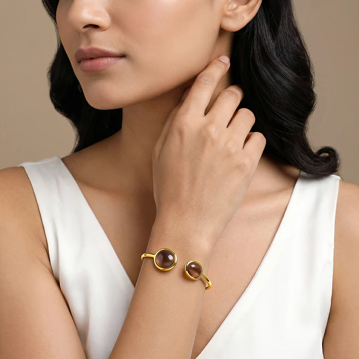 Golden Dual Essence Cuff Bracelet - Image 3