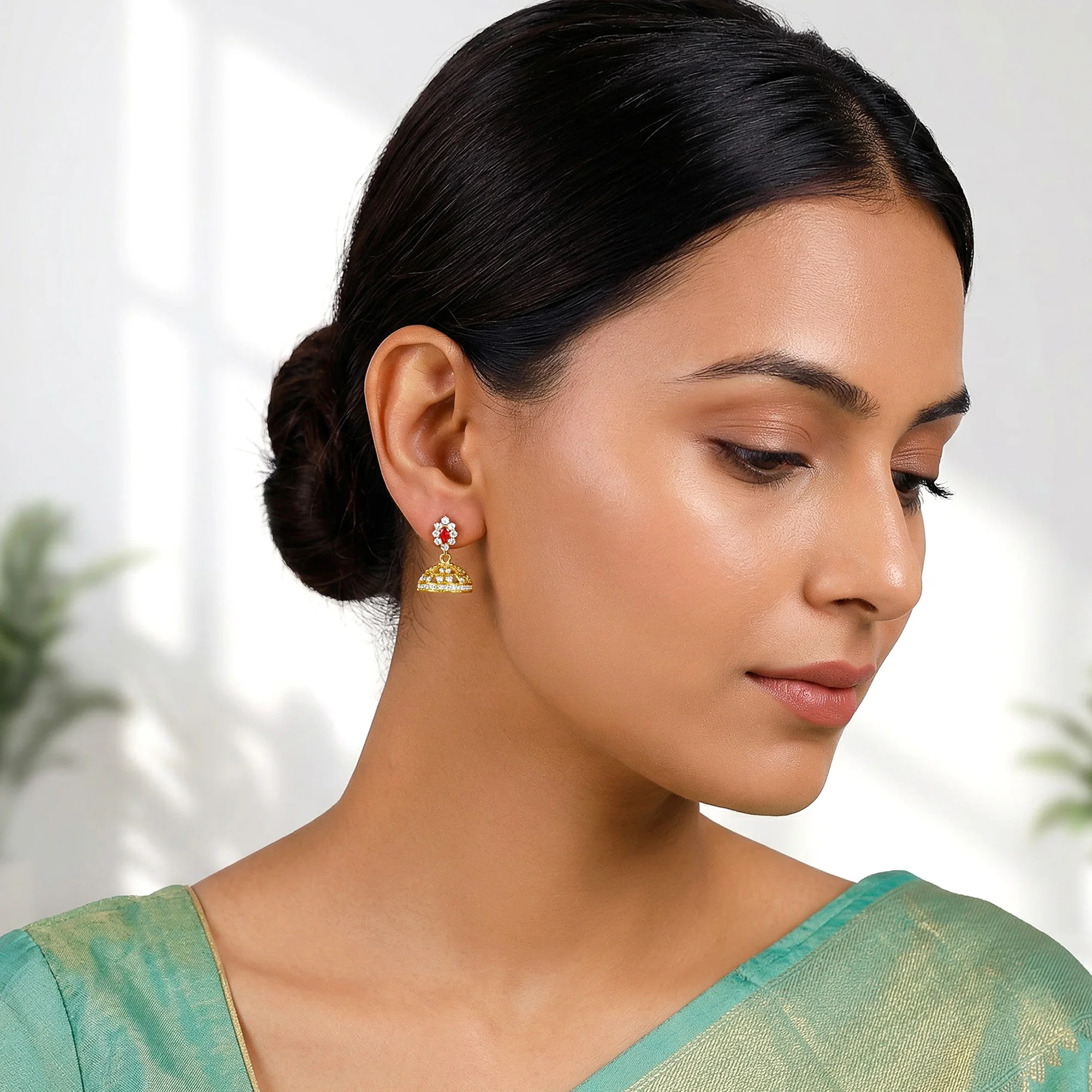 Golden Eirene Jhumki - Image 3