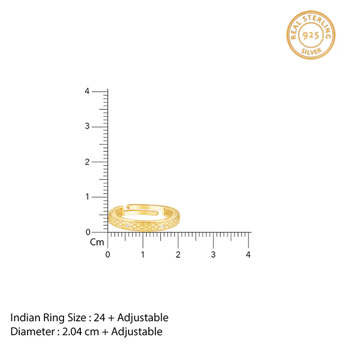 Golden Elegant Pattern Ring Band For Him - Image 6
