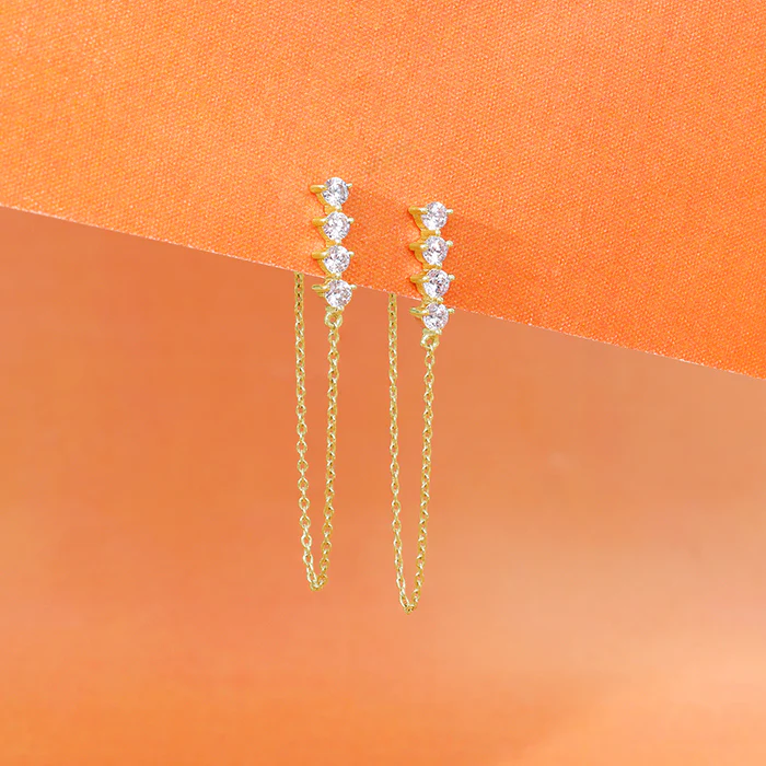 Golden Evangeline Dangler Earrings - Image 3