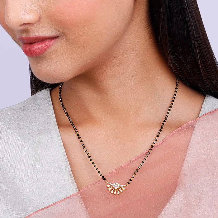 Golden Floral Moon Mangalsutra - Image 3