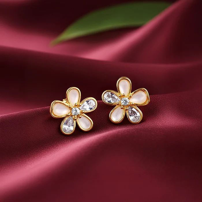 Golden Floret Glory Studs - Image 2