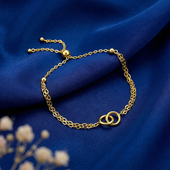 Golden Forever Link Heart Bracelet - Image 2
