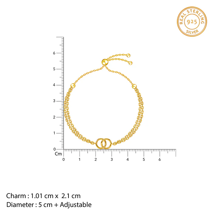 Golden Forever Link Heart Bracelet - Image 4