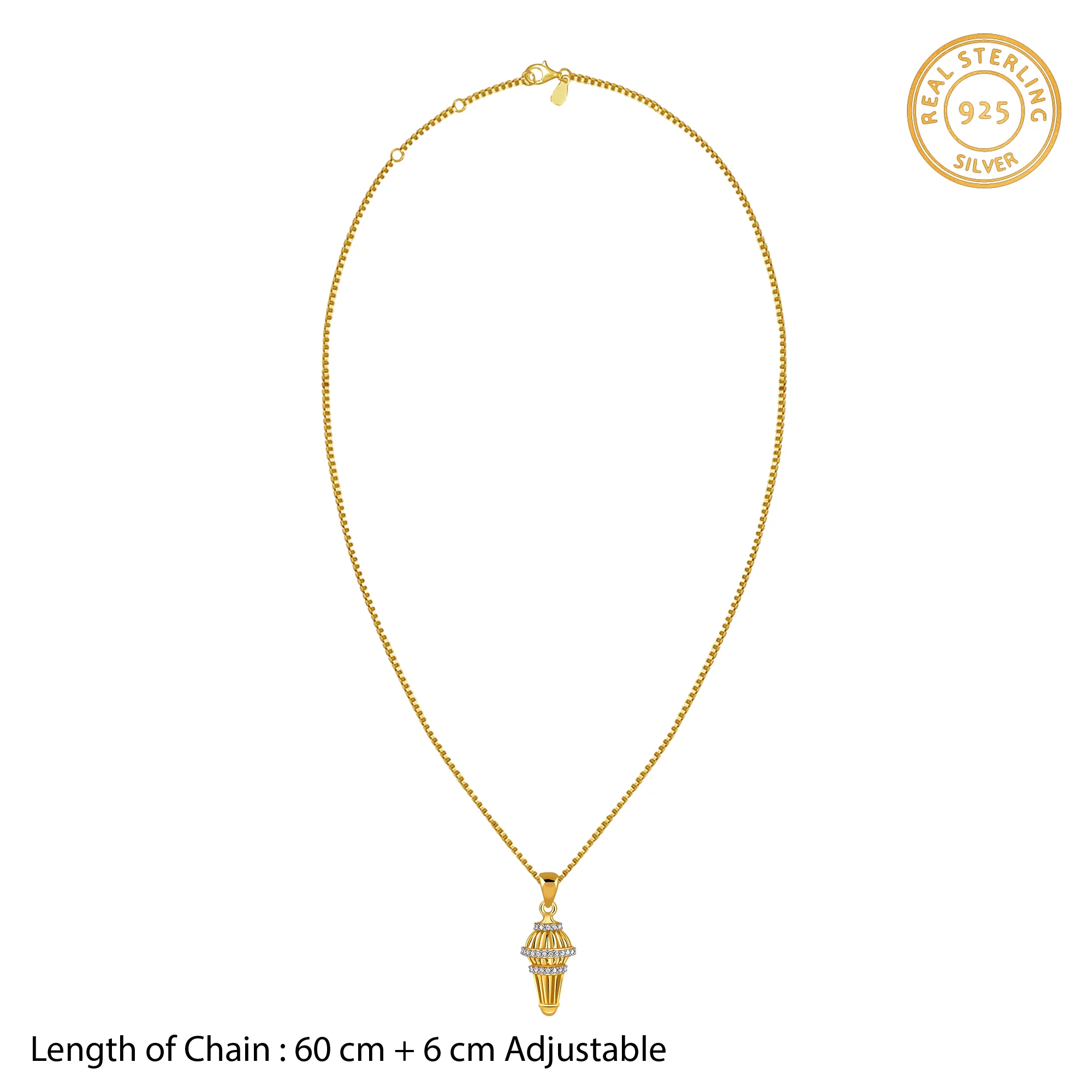 Golden Gadadhari Pendant With Box Chain For Him - Image 5