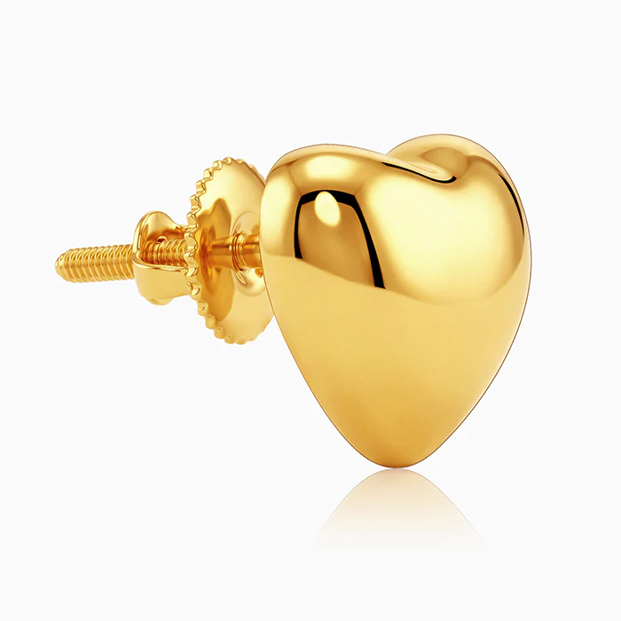 Golden Gentle Heart Studs - Image 4