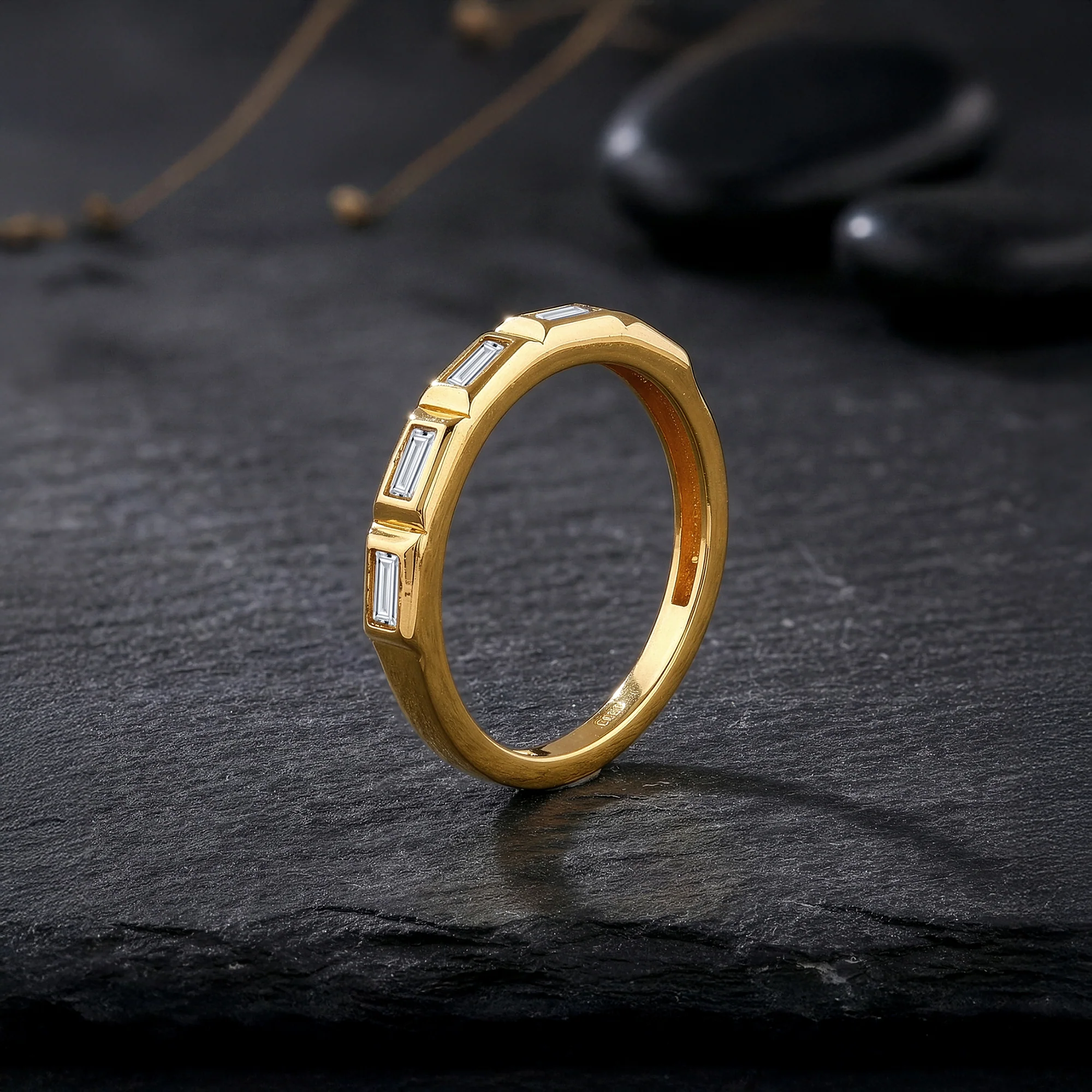 Golden Geometric Band For Him (Size 20) - Image 2