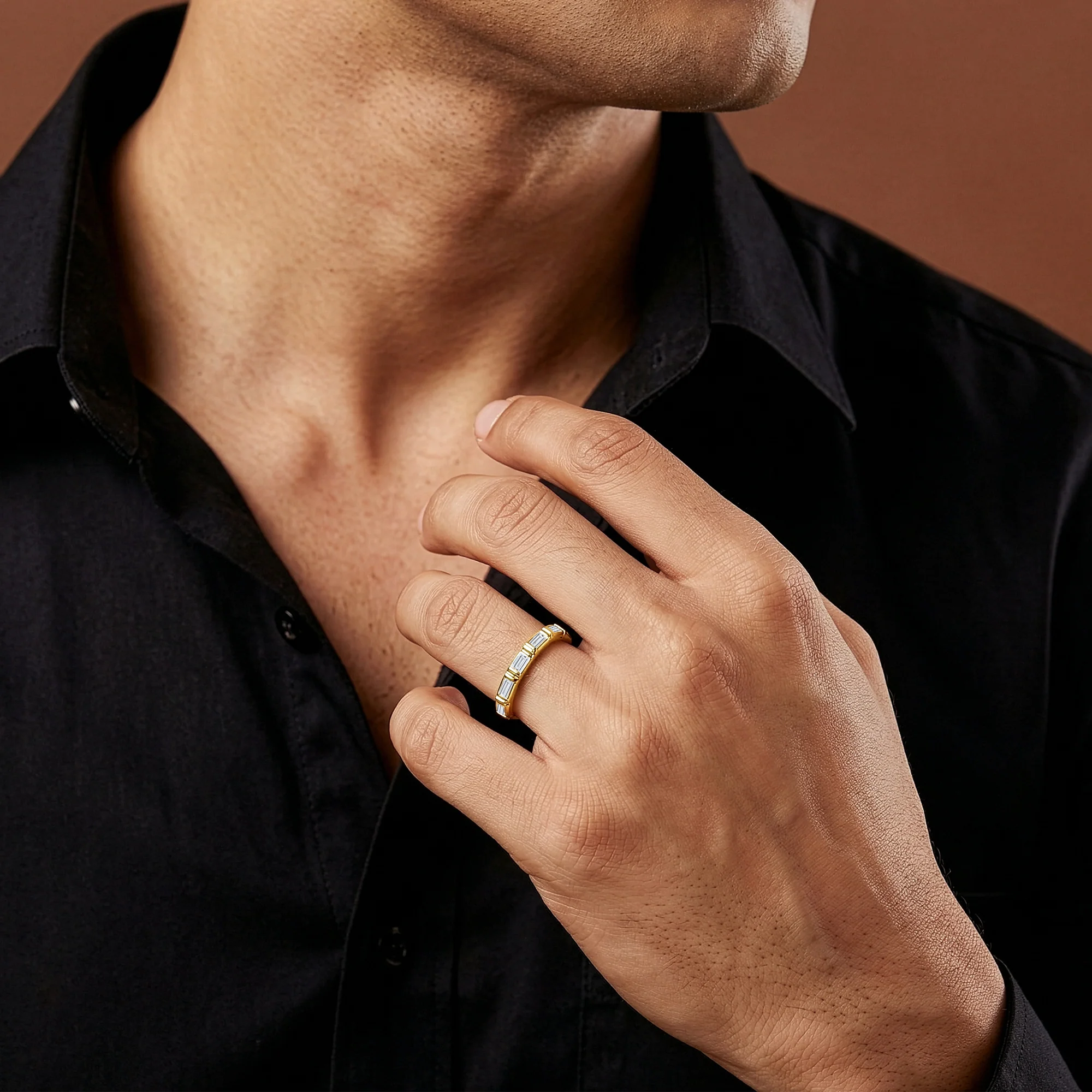 Golden Geometric Band For Him (Size 21) - Image 3