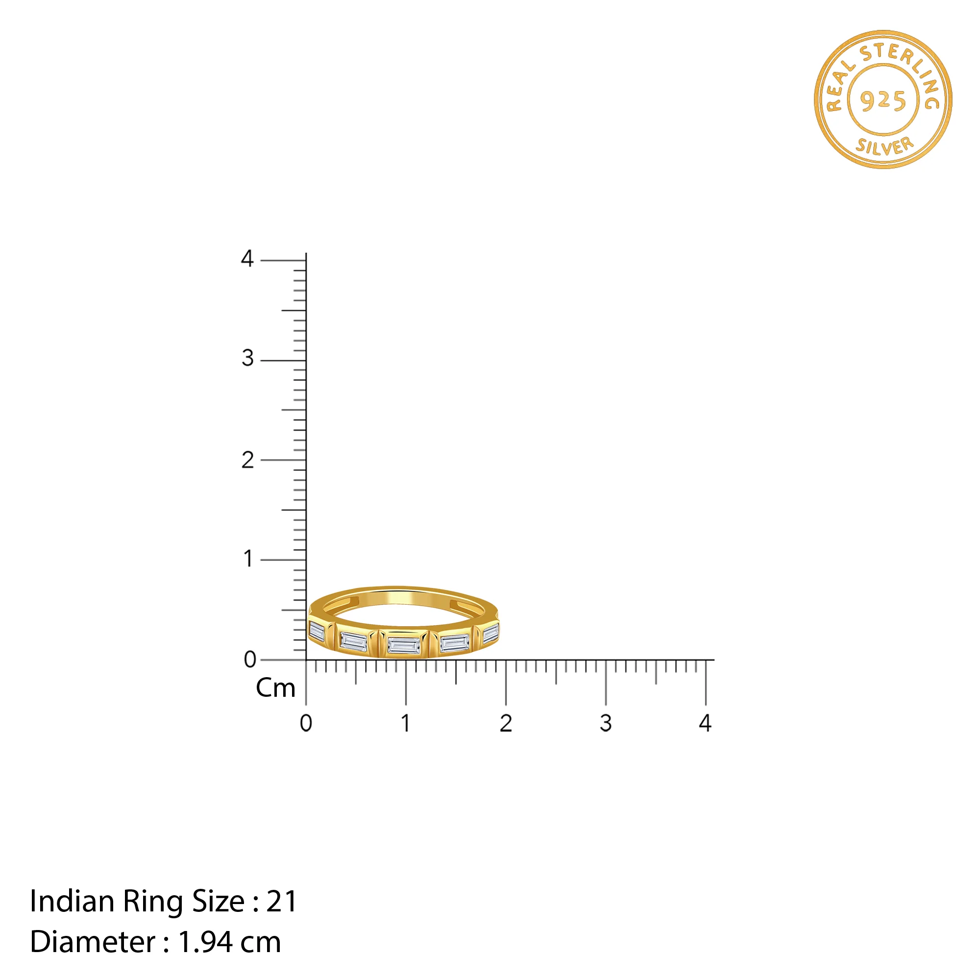 Golden Geometric Band For Him (Size 21) - Image 4