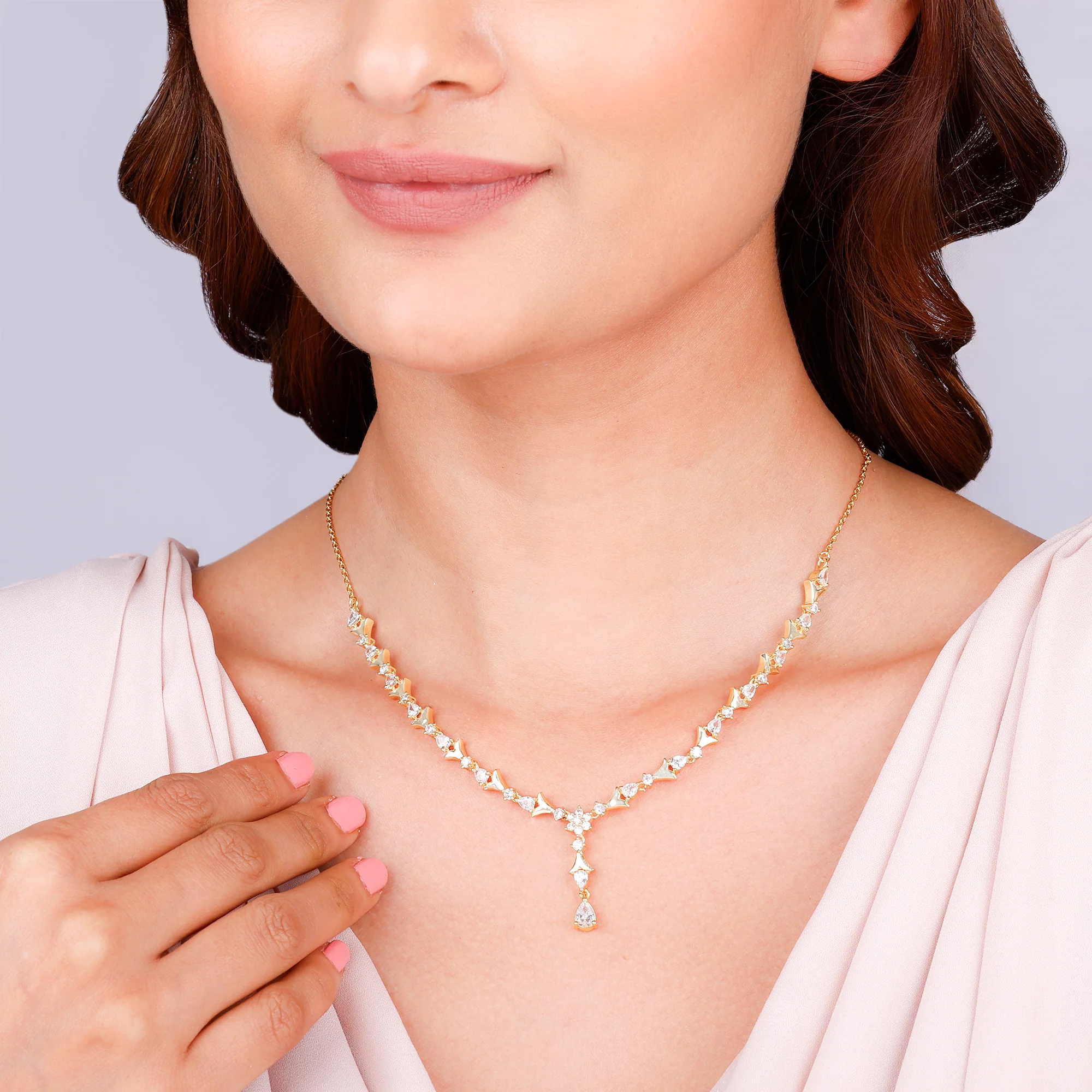 Golden Glinting Joy Zircon Pendant - Image 3