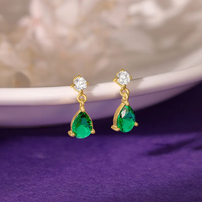 Golden Green Enigma Earrings - Image 2