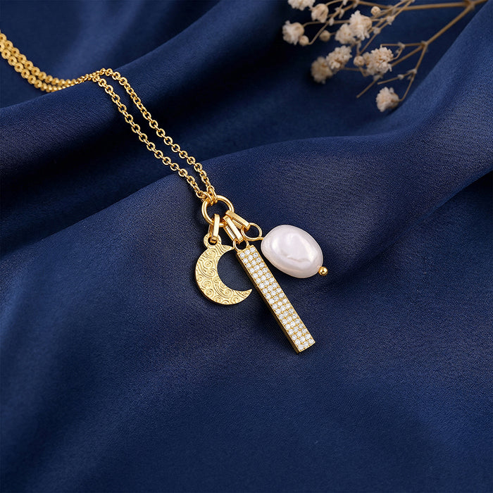 Golden Half Moon Necklace - Image 2