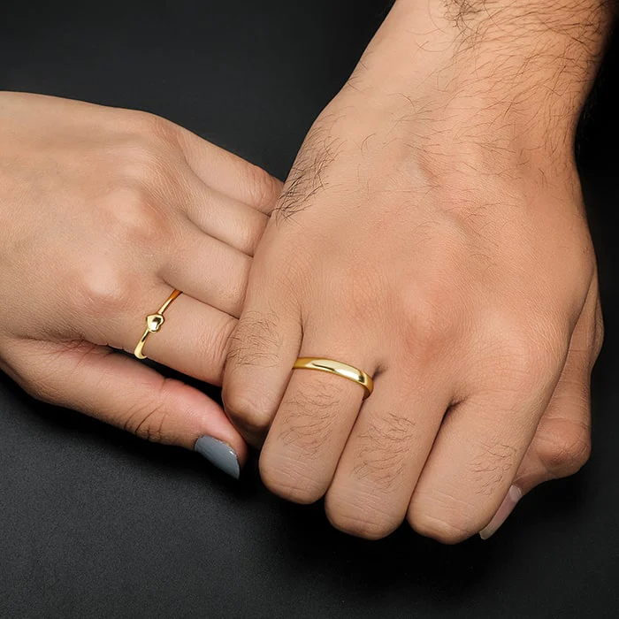 Golden Rise In Love Couple Rings - Image 3