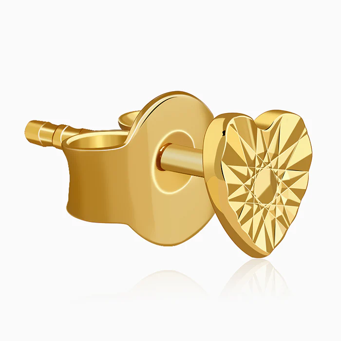 Golden Heart Stud Earrings - Image 4