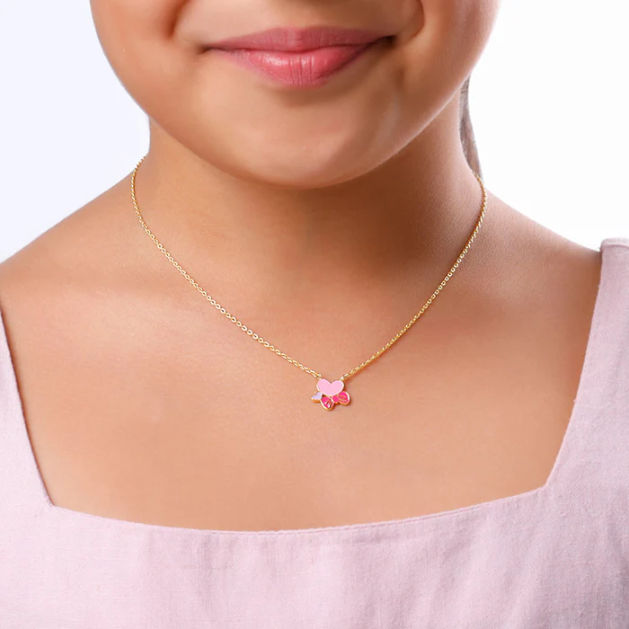 Golden Hearty Bow Kids Necklace - Image 3
