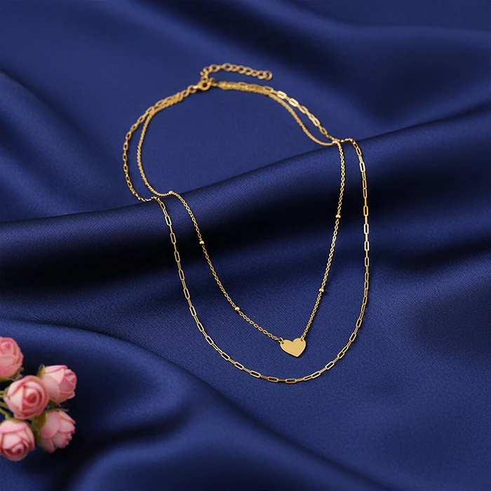 Golden Layered Love Necklace - Image 2