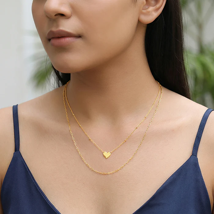 Golden Layered Love Necklace - Image 3
