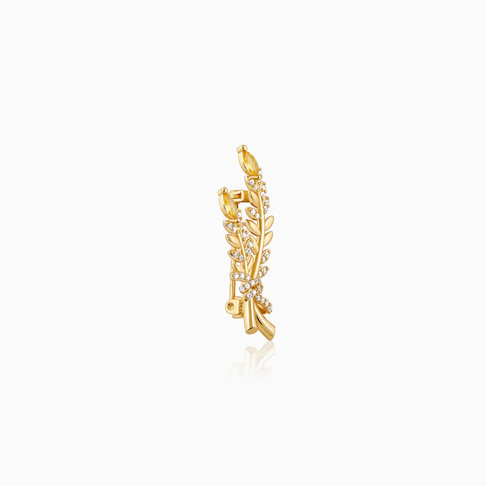 Golden Leafy Moment Brooch For Him - Image 4