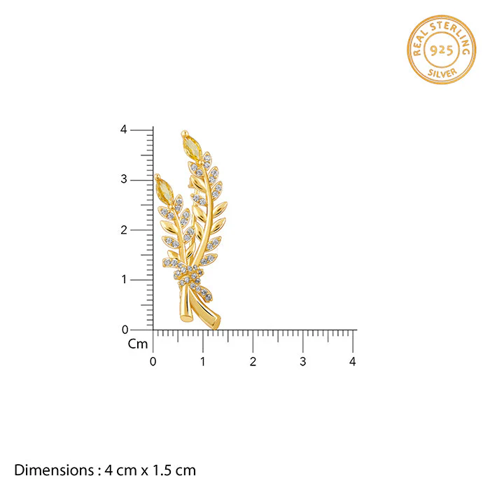 Golden Leafy Moment Brooch For Him - Image 6