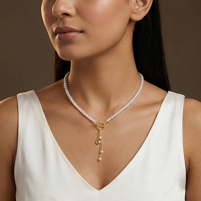 Golden Mila Pearl Necklace - Image 3