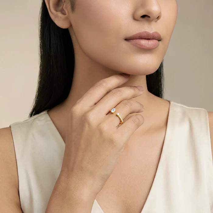 Golden Modern Muse Ring (Size 11) - Image 3