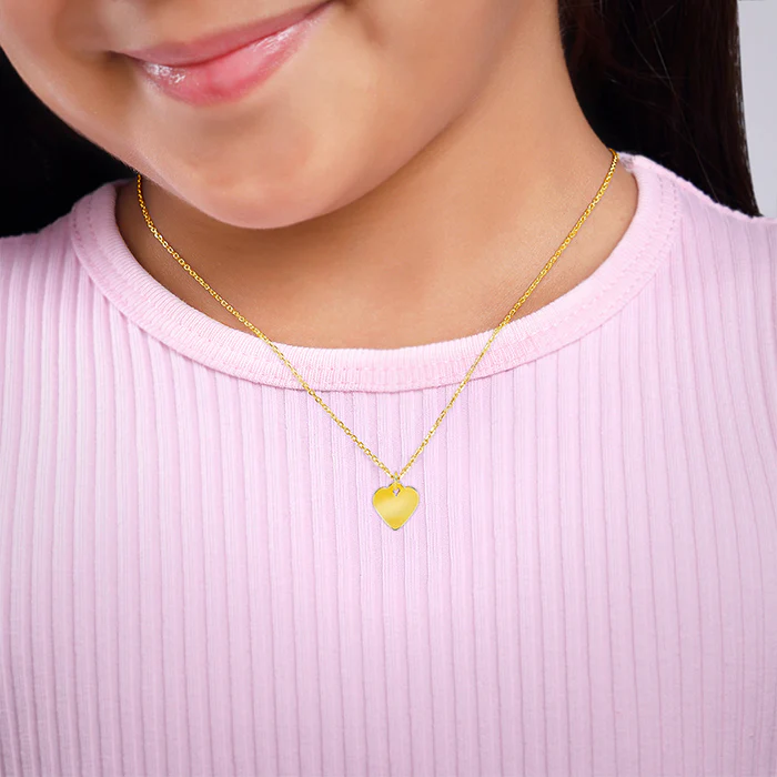 Golden Mother/Daughter Heart Pendant With Link Chain - Image 3