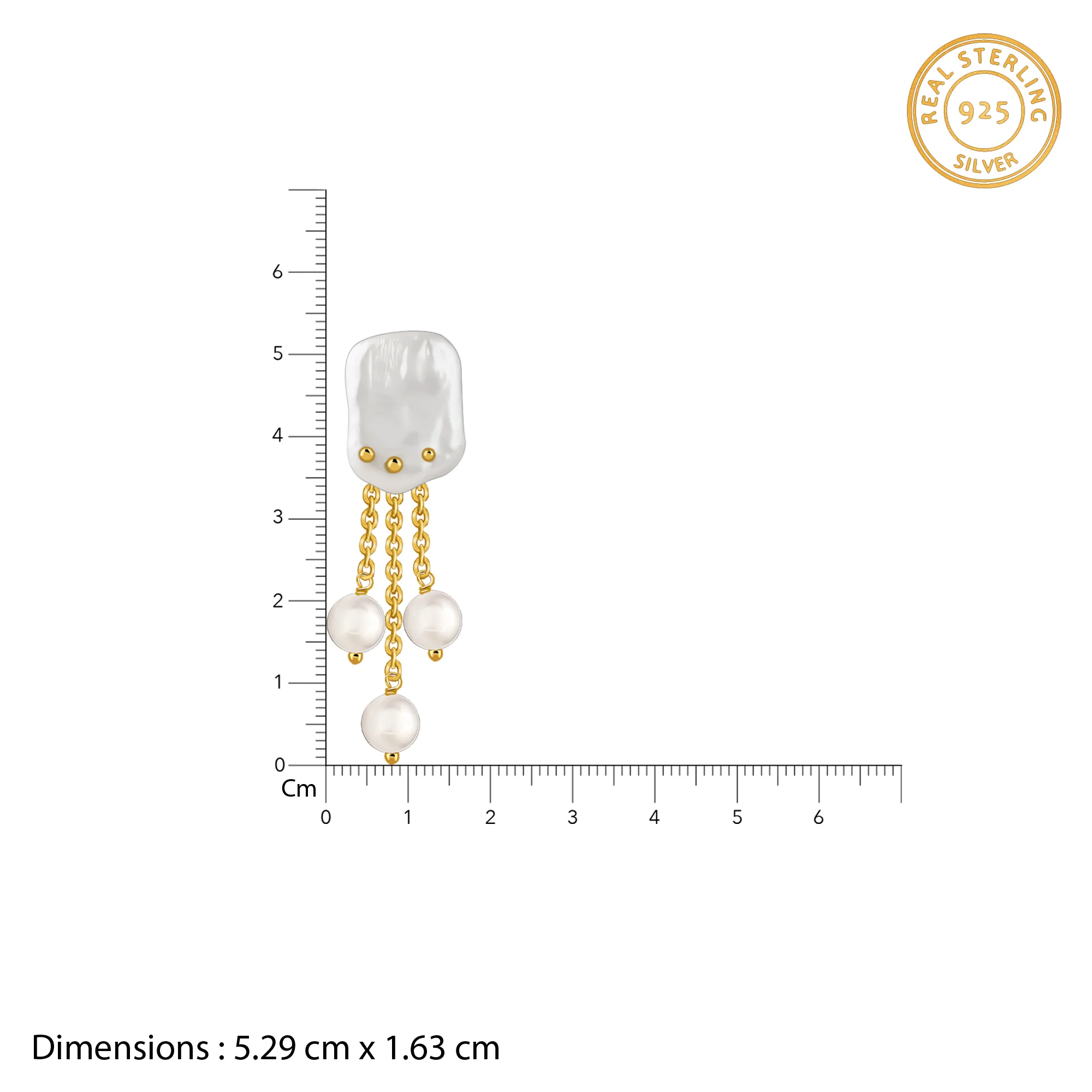 Golden Myrna Pearl Earrings - Image 4