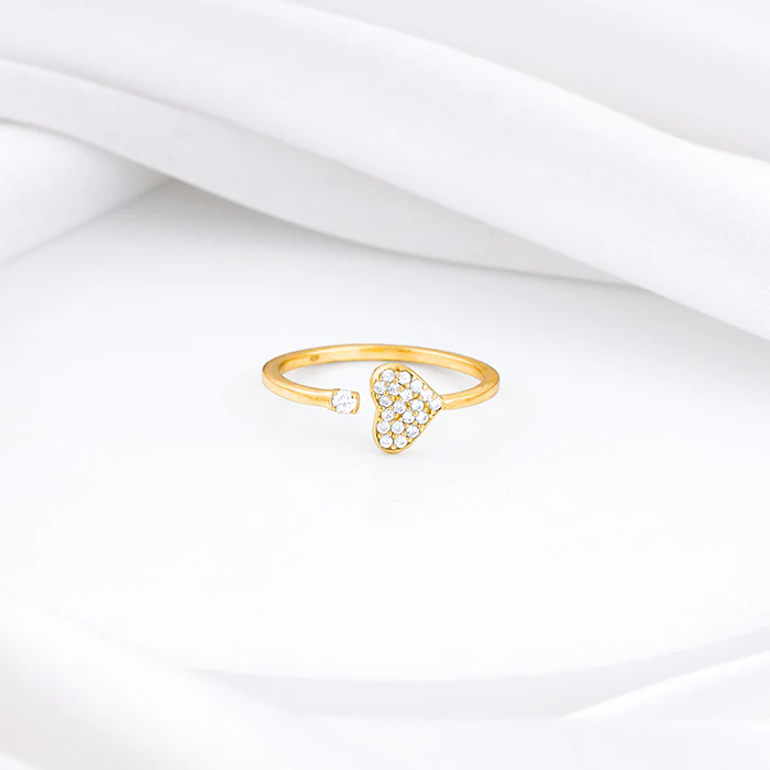 Golden Open Heartbeat Ring - Image 2