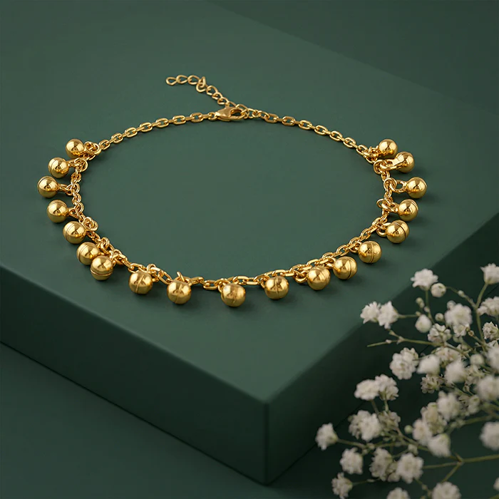Golden Orb Dot Anklet - Image 2