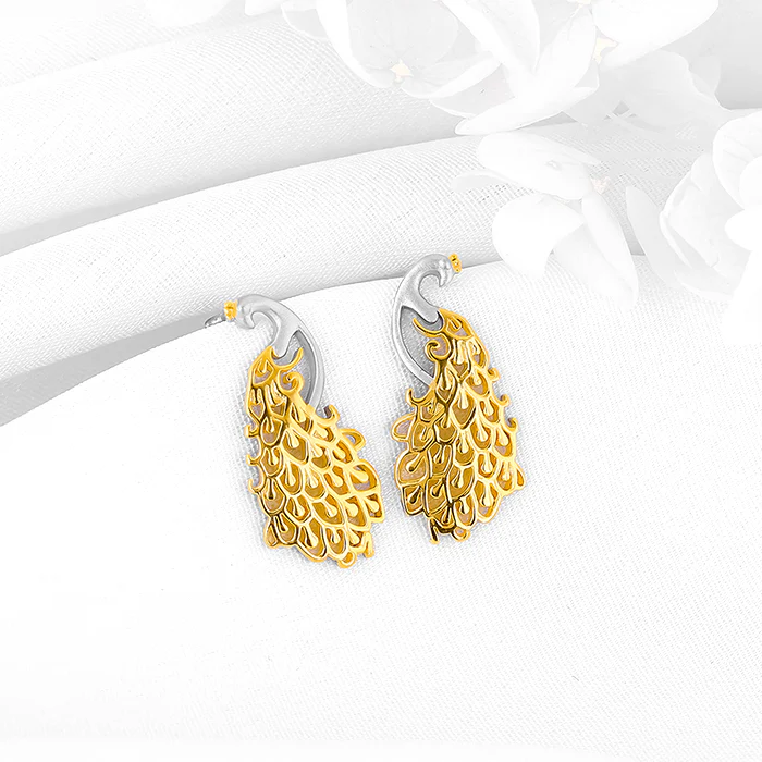 Golden Peacock Earrings - Image 2