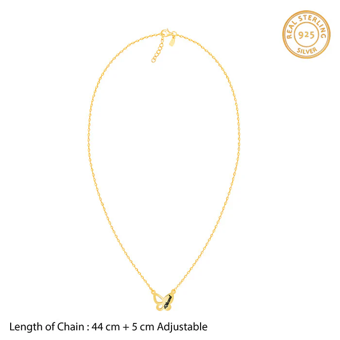 Golden Personalised Butterfly Necklace - Image 6