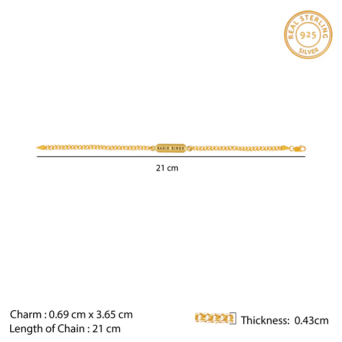 Golden Personalised Cuban Bracelet for Him - Image 5