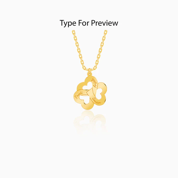 Golden Personalised Floral Love Name Necklace - Image 2