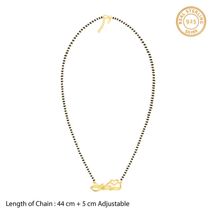 Golden Personalised Heart Name Mangalsutra - Image 5