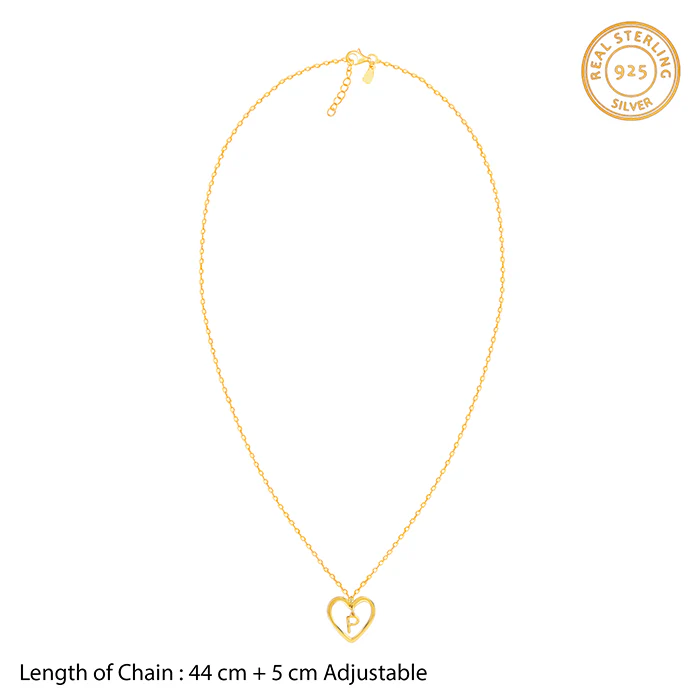 Golden Personalised Heart of Initial Pendant - Image 5