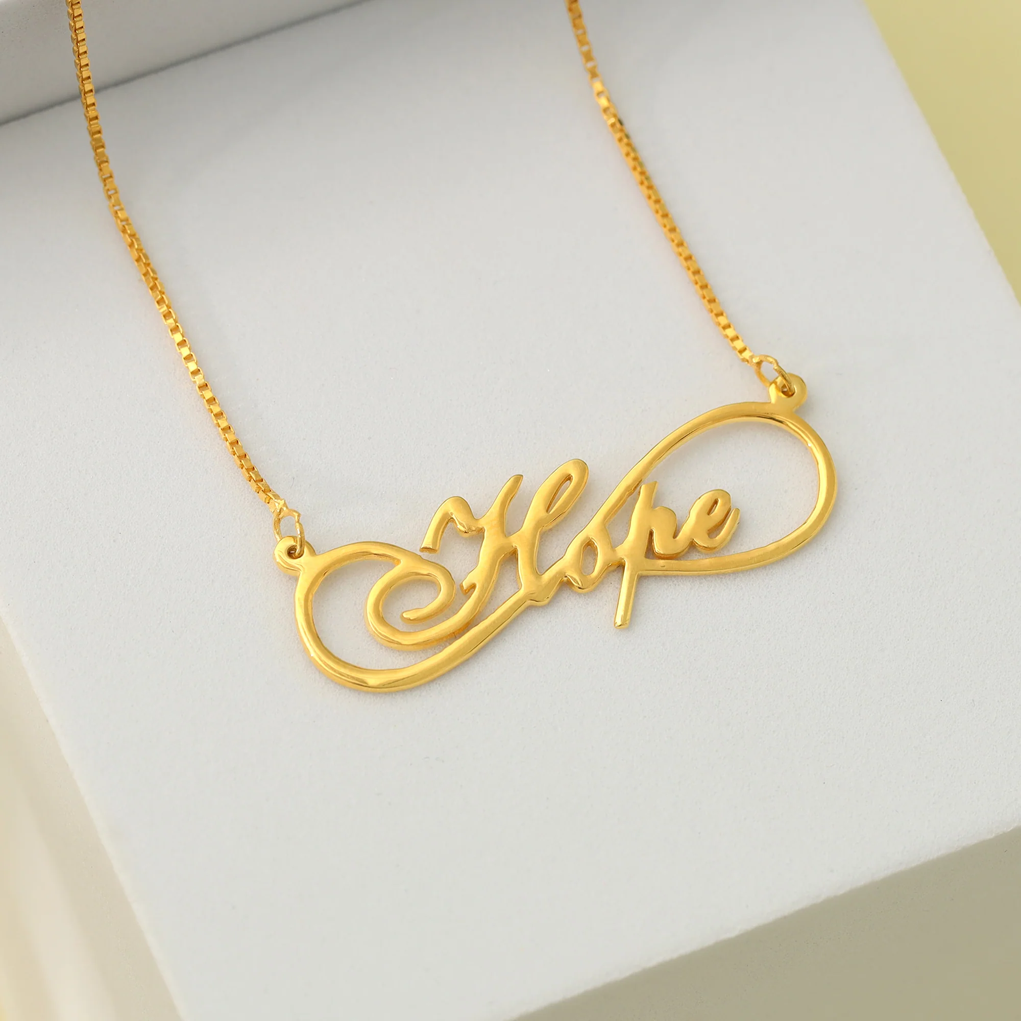 Golden Personalised Infinite Promises Pendant - Image 3