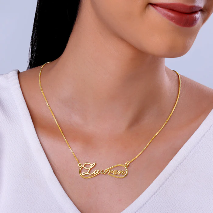 Golden Personalised Infinite Promises Pendant - Image 4