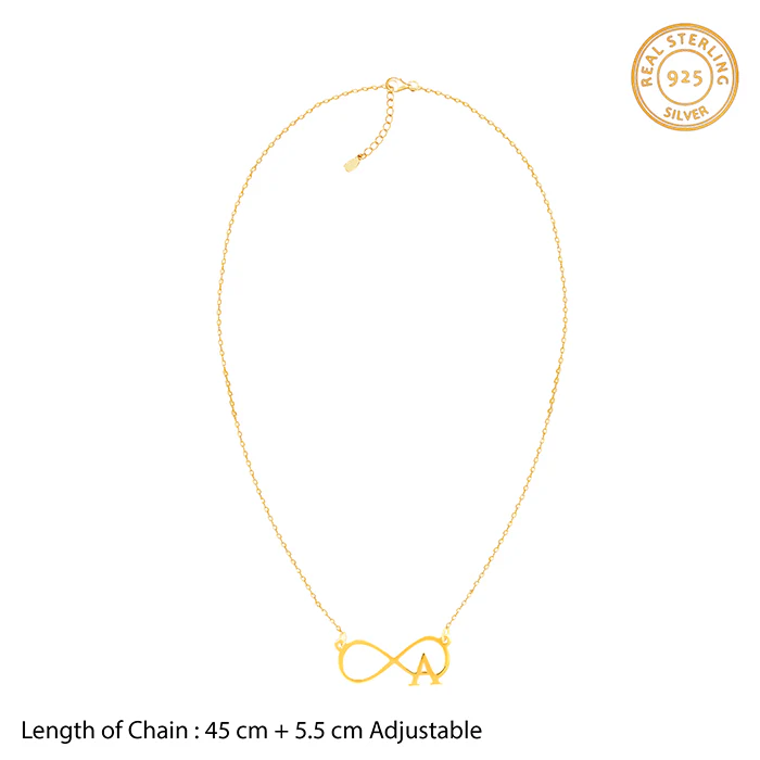 Golden Personalised Infinity Initial Necklace - Image 5