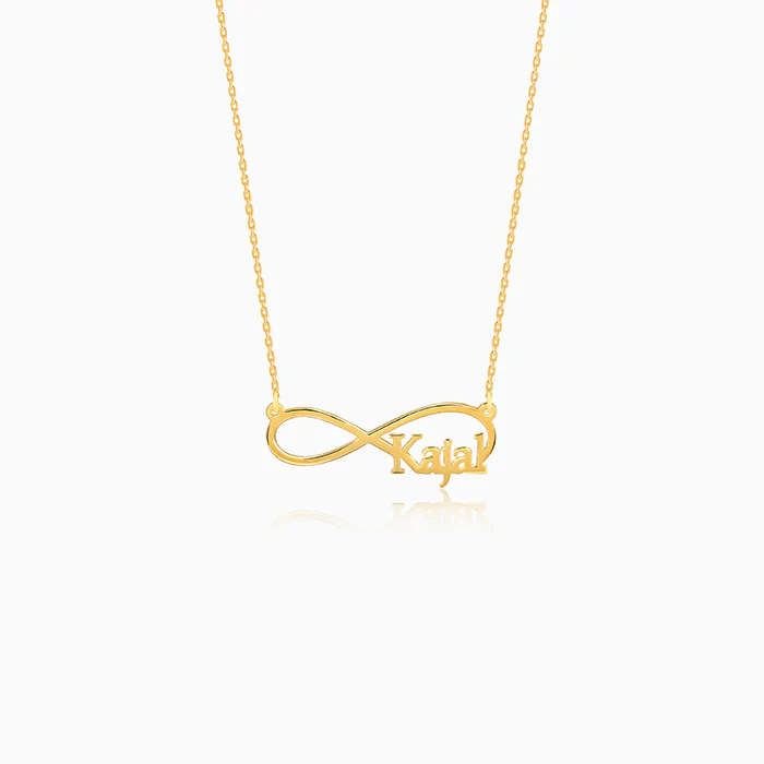 Golden Personalised Infinity Name Necklace - Image 2