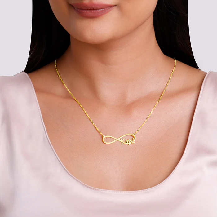 Golden Personalised Infinity Name Necklace - Image 4