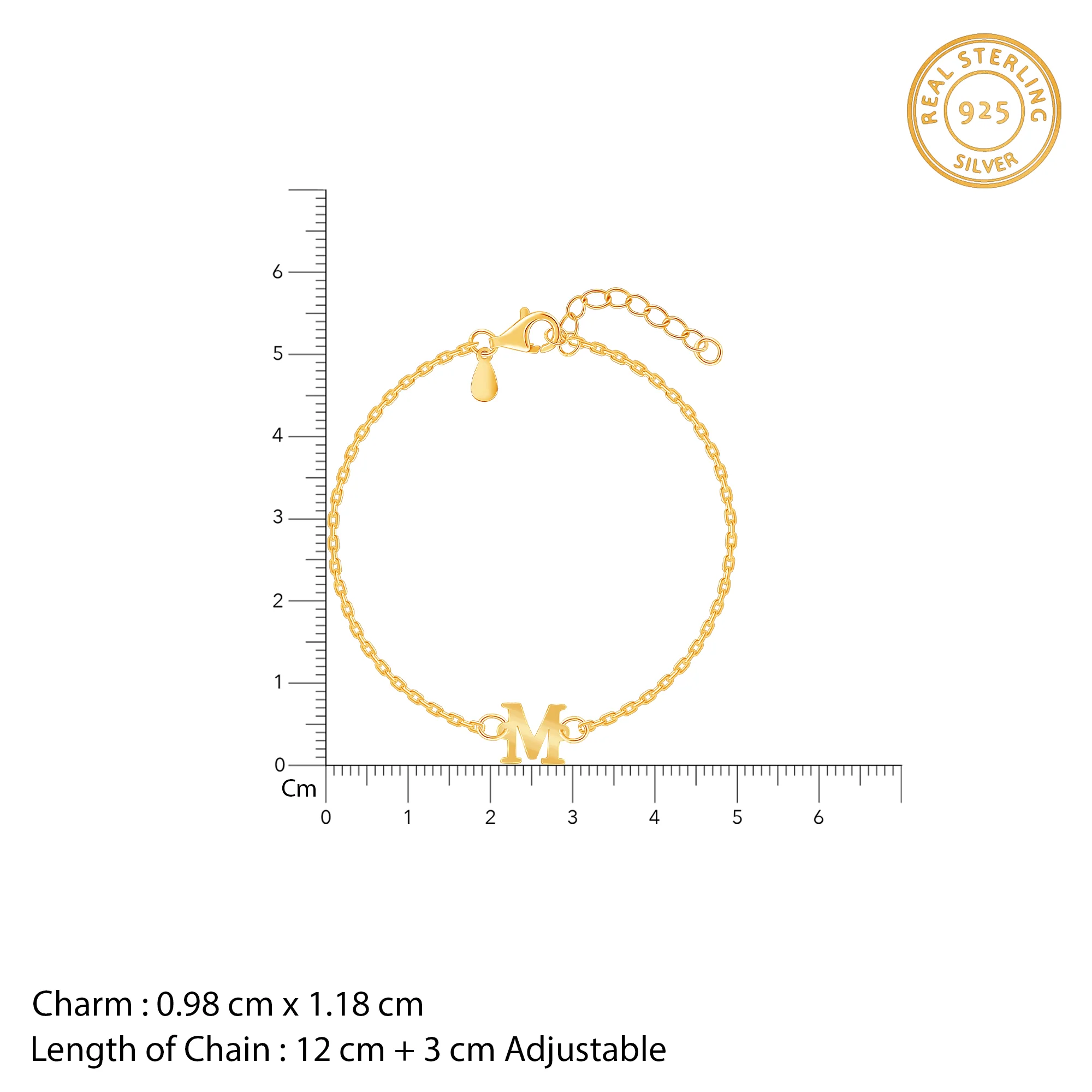 Golden Personalised Initial Kids Bracelet (2 - 8 Years) - Image 4